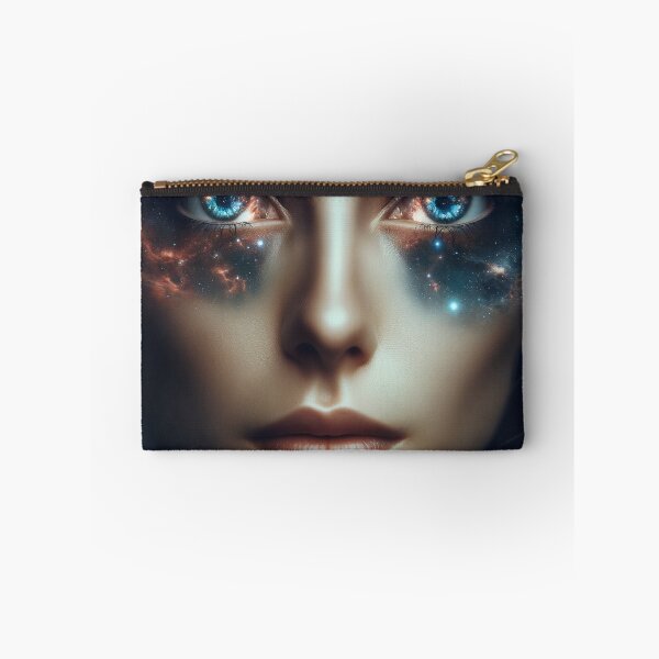 Item preview, Woman whose eyes open into endless galaxies, reflecting in the night sky designed and sold by AndreaMart.