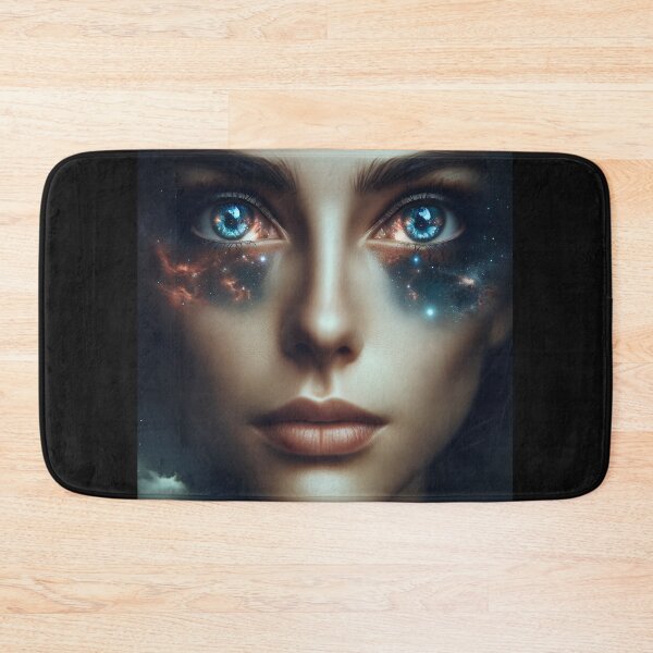 Item preview, Woman whose eyes open into endless galaxies, reflecting in the night sky designed and sold by AndreaMart.