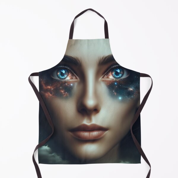Item preview, Woman whose eyes open into endless galaxies, reflecting in the night sky designed and sold by AndreaMart.