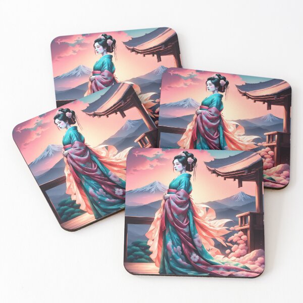 Item preview, Geisha on a terrace, sunset   designed and sold by Coolparrotgirl.