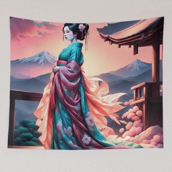 Item preview, Geisha on a terrace, sunset   designed and sold by Coolparrotgirl.