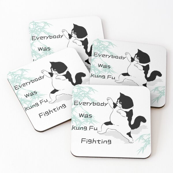 Item preview, Everybody Was Kung Fu Fighting Cat  designed and sold by WhiteCatGraphic.