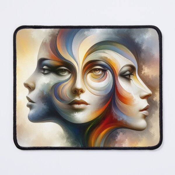 Item preview, Woman with three different faces, each expressing a different aspect of her personality designed and sold by AndreaMart.
