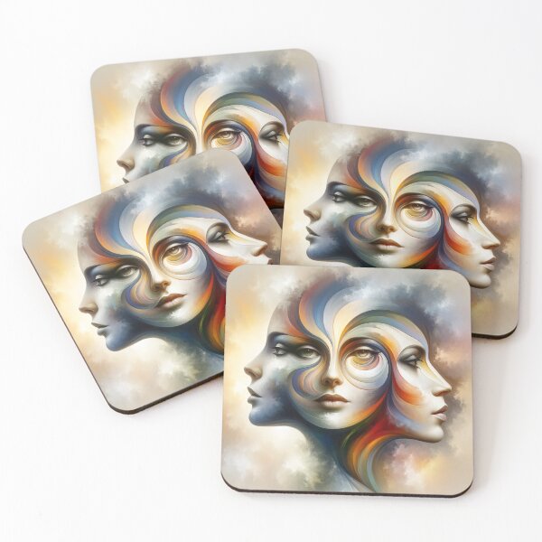 Item preview, Woman with three different faces, each expressing a different aspect of her personality designed and sold by AndreaMart.