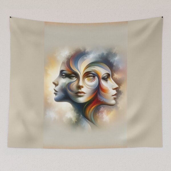 Item preview, Woman with three different faces, each expressing a different aspect of her personality designed and sold by AndreaMart.