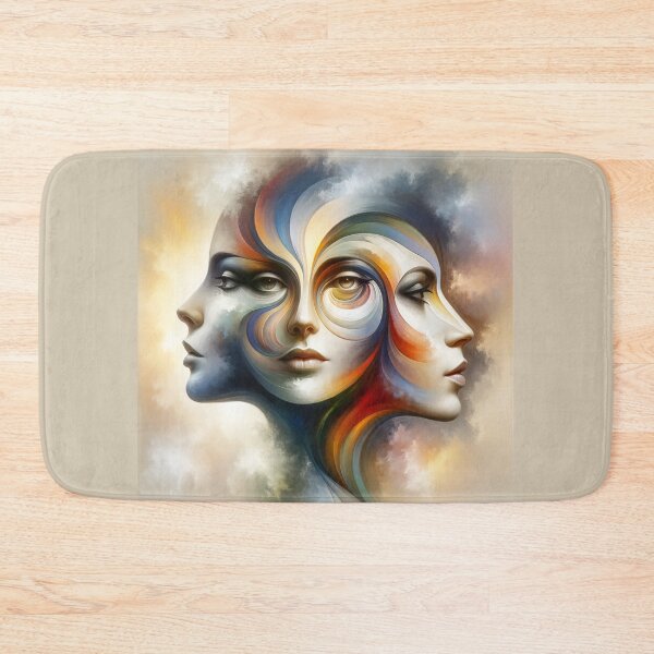Item preview, Woman with three different faces, each expressing a different aspect of her personality designed and sold by AndreaMart.