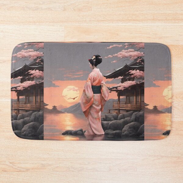 Item preview, Geisha on the beach, sunset  sunrise designed and sold by Coolparrotgirl.