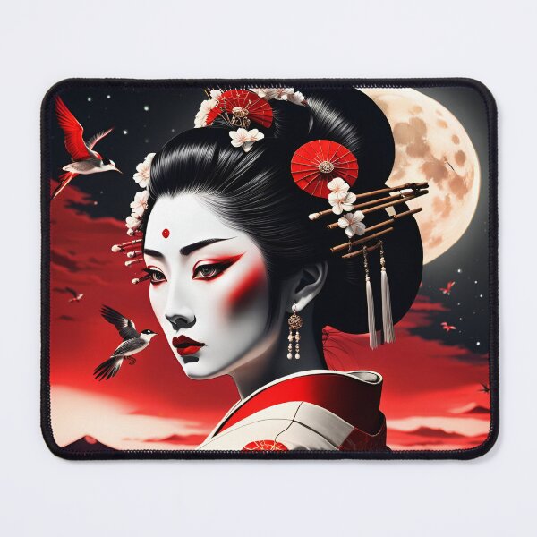 Item preview, Geisha at night with moon  designed and sold by Coolparrotgirl.