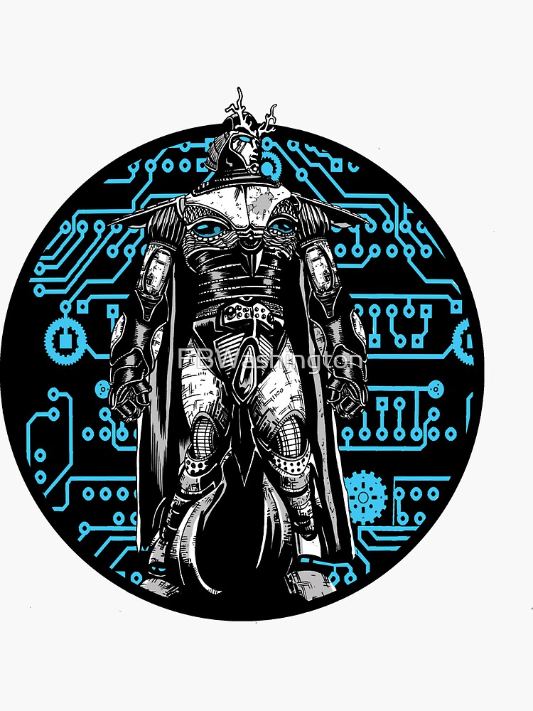 Thumbnail 3 of 3, Sticker, Robo Shogun One designed and sold by FBWashington.