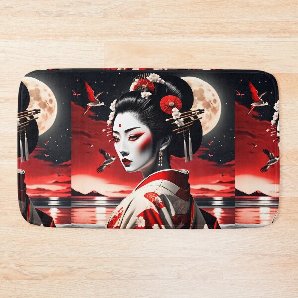 Item preview, Geisha at night with moon  designed and sold by Coolparrotgirl.