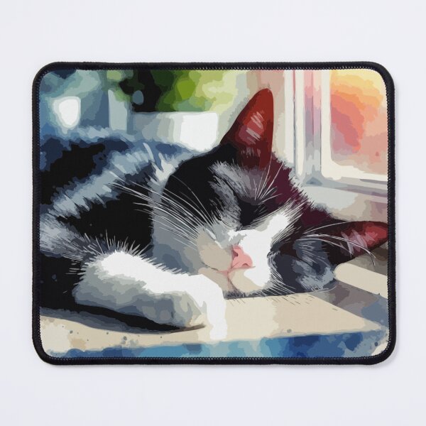 Item preview, Sleeping Tuxido Cat, Watercolor designed and sold by printmala.