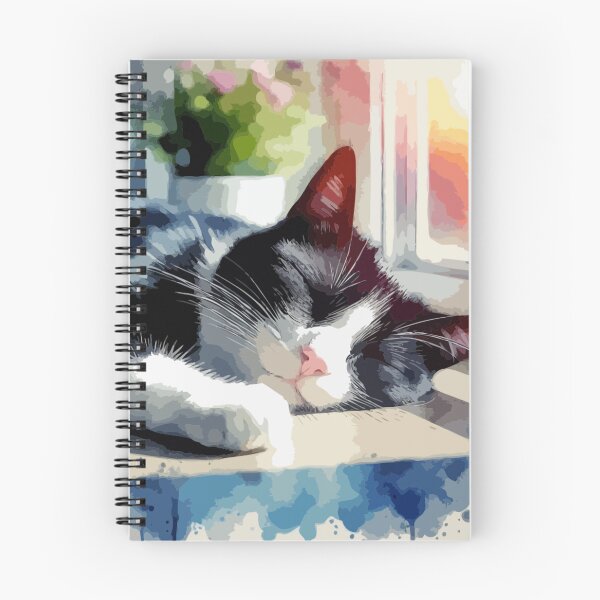 Item preview, Sleeping Tuxido Cat, Watercolor designed and sold by printmala.