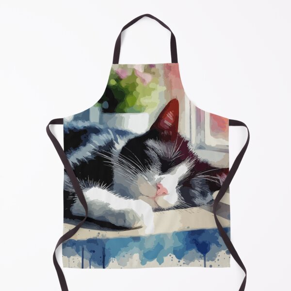 Item preview, Sleeping Tuxido Cat, Watercolor designed and sold by printmala.