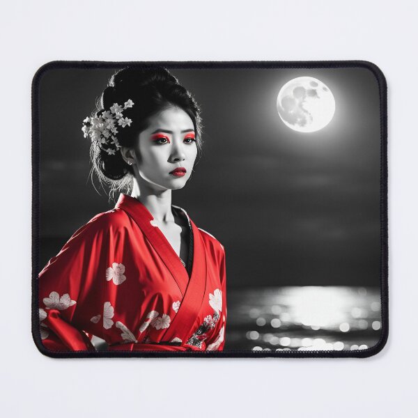 Item preview, Geisha at night with moon  designed and sold by Coolparrotgirl.
