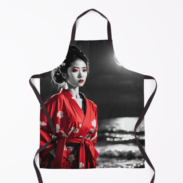 Item preview, Geisha at night with moon designed and sold by Coolparrotgirl.