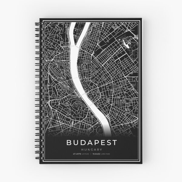 Item preview, Budapest Hungary Black Map designed and sold by wally-prints.