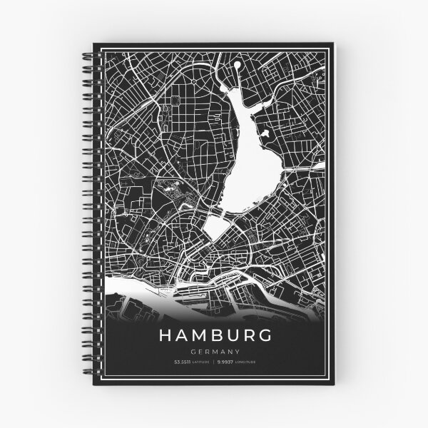 Item preview, Hamburg Germany Black Map designed and sold by wally-prints.