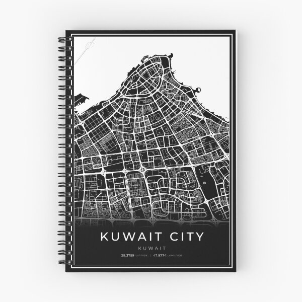 Item preview, Kuwait City Kuwait Black Map designed and sold by wally-prints.