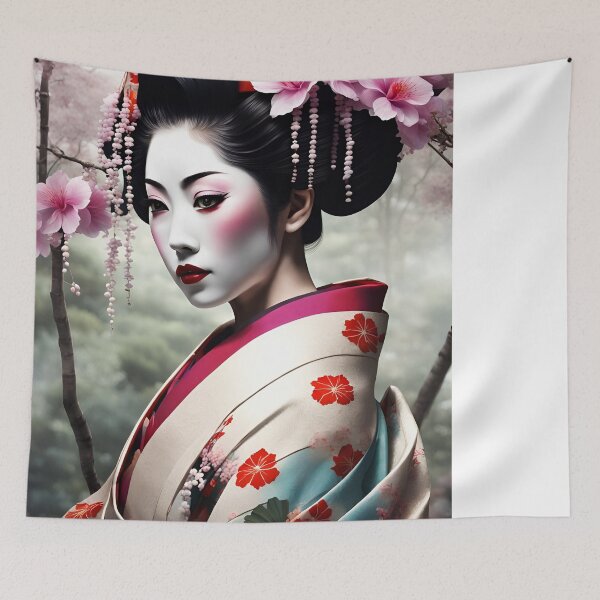 Item preview, Geisha dreaming, flowers cherry tree sakura   designed and sold by Coolparrotgirl.