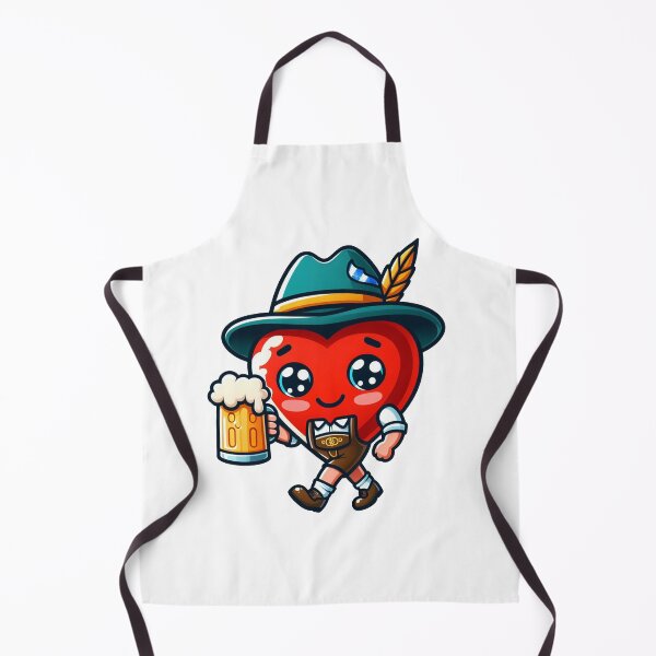 Item preview, cute sweet full-length heart in a national Bavarian costume and with a mug of beer bayern, deutschland, germany, designed and sold by Anastasiia Lang.