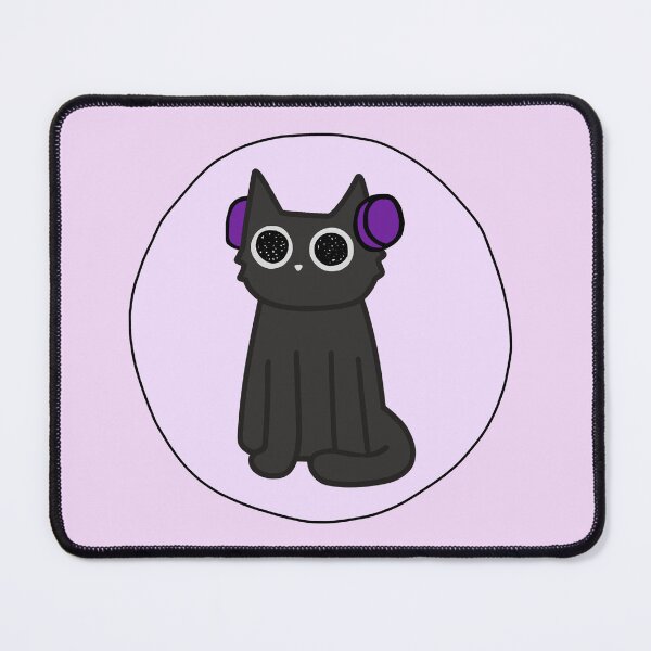 Item preview, Cute black Cat with headphones Circle variant designed and sold by fancykatze.