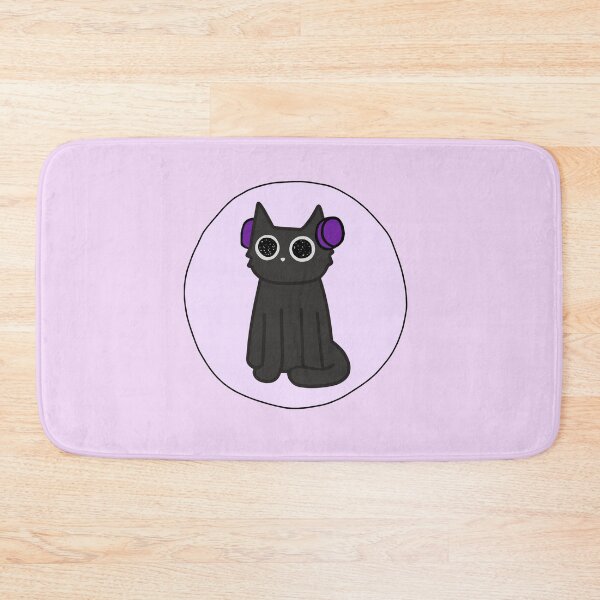 Item preview, Cute black Cat with headphones Circle variant designed and sold by fancykatze.