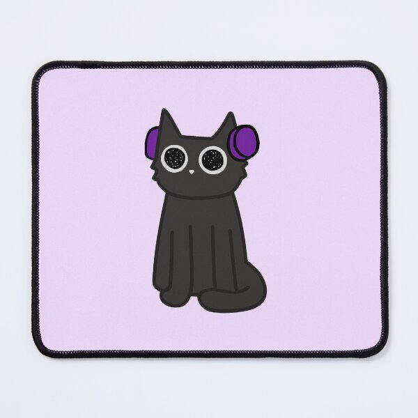 Item preview, Cute black Cat with headphones designed and sold by fancykatze.