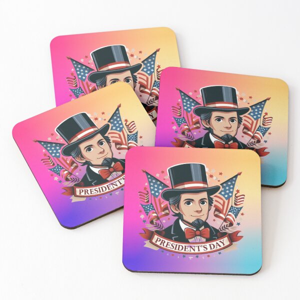 Item preview, President's Day Abraham Lincoln against the background of American flags  designed and sold by JaroDesign2023.