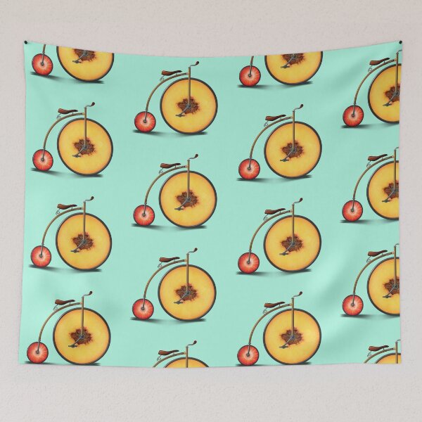 Item preview, Peach and Strawberry Bike | Penny Farthing | Bike Lovers designed and sold by monkeybusiness.pt.