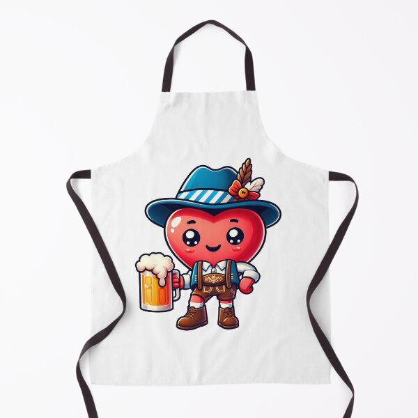 Item preview, cute sweet full-length heart in a national Bavarian costume and with a mug of beer bayern, deutschland, germany, designed and sold by Anastasiia Lang.