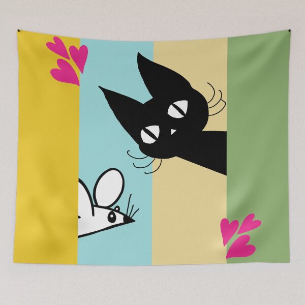 Aperçu de l'œuvre conception d'illustration de chat et de souris meilleurs amis. créée et vendue par HEMRO.