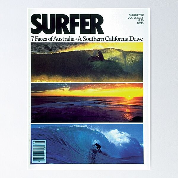 Artikel-Vorschau von Vintage-Surfmagazin-Ästhetik, designt und verkauft von soulsurferart.
