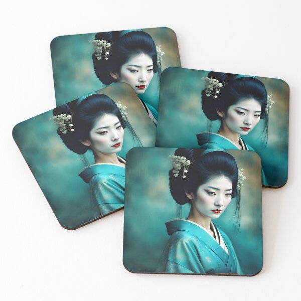 Item preview, Geisha golden and blue designed and sold by Coolparrotgirl.