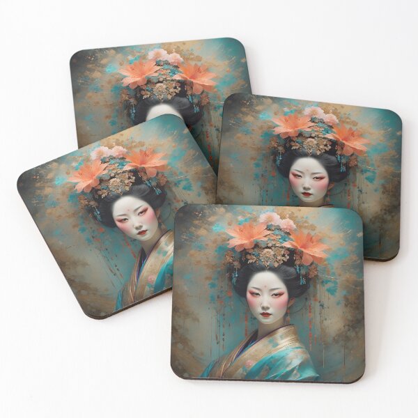 Item preview,  Geisha golden peach  and blue designed and sold by Coolparrotgirl.