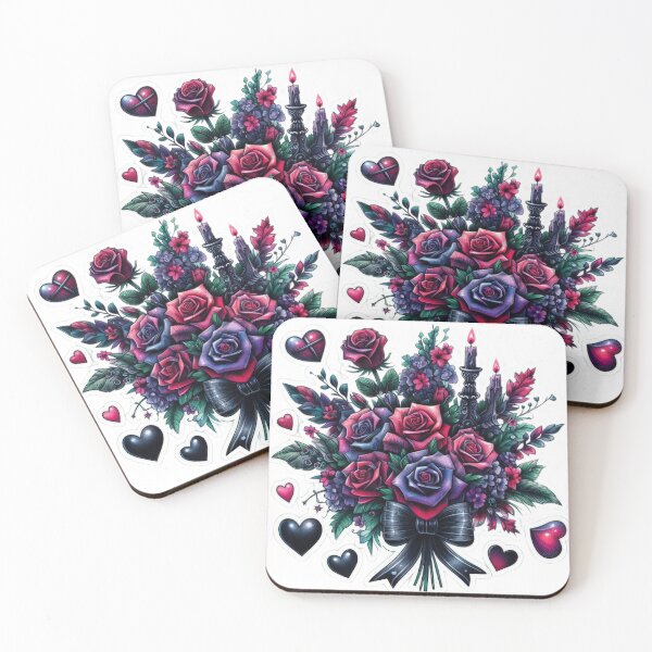 Item preview, Gothic Roses Bouquet valentines day goth Sticker designed and sold by Expressions-Sel.