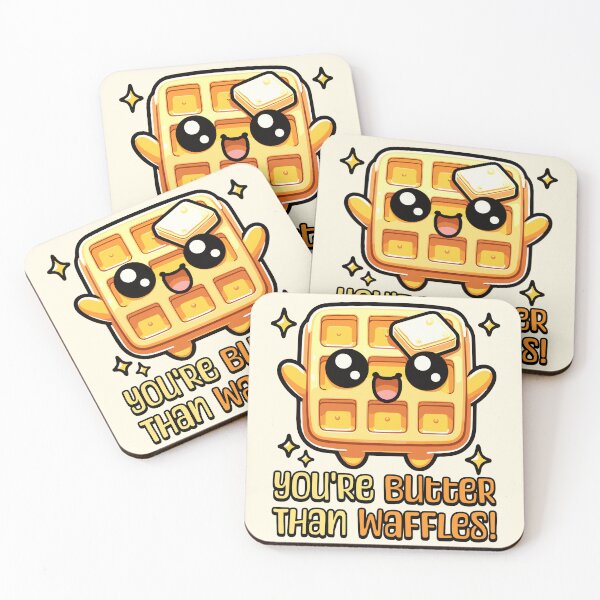 Item preview, You're Butter Than Waffles! Cute Butter Waffle Pun Cartoon designed and sold by PMCreative.