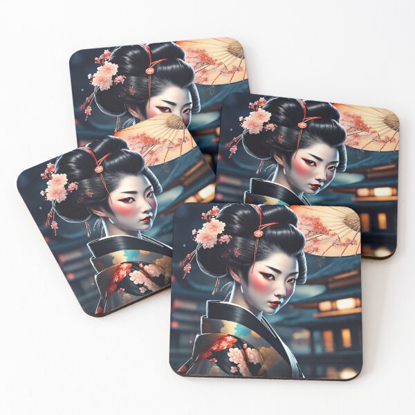 Item preview, Geisha golden black at night designed and sold by Coolparrotgirl.