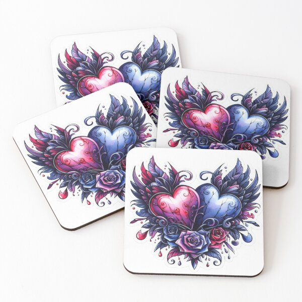 Item preview, Gothic Two Hearts valentines day goth Sticker designed and sold by Expressions-Sel.