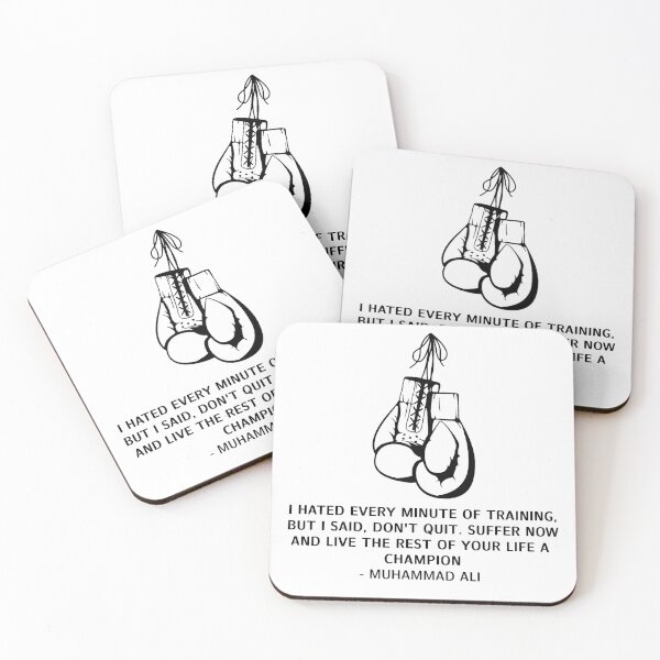 Item preview, Muhammad Ali Quote with Boxing Gloves designed and sold by ShopJoel.