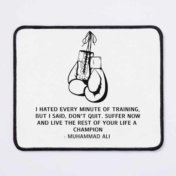 Item preview, Muhammad Ali Quote with Boxing Gloves designed and sold by ShopJoel.
