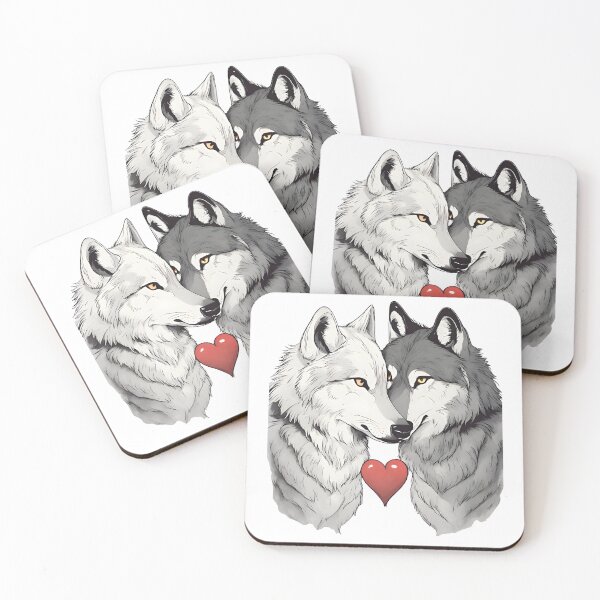 Item preview, Valentines wolfs, cute, in love, with heart, great idea for gift designed and sold by AnettPr.