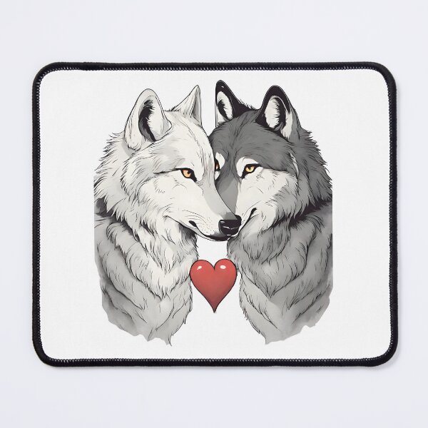 Item preview, Valentines wolfs, cute, in love, with heart, great idea for gift designed and sold by AnettPr.