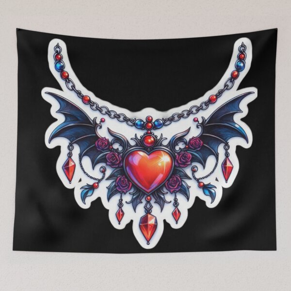 Item preview, Gothic Necklace valentines day goth Sticker designed and sold by Expressions-Sel.