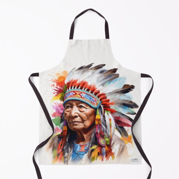 Item preview, American Indian tribal chief wearing feather headdress designed and sold by cristina1001.