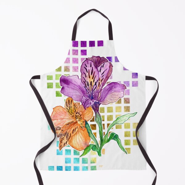 Item preview, Watercolor lillies on colorful geometric background designed and sold by Aithlin123.