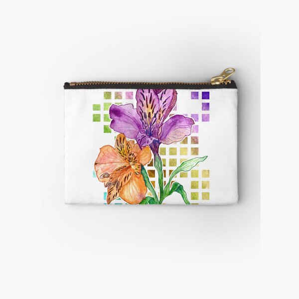 Item preview, Watercolor lillies on colorful geometric background designed and sold by Aithlin123.
