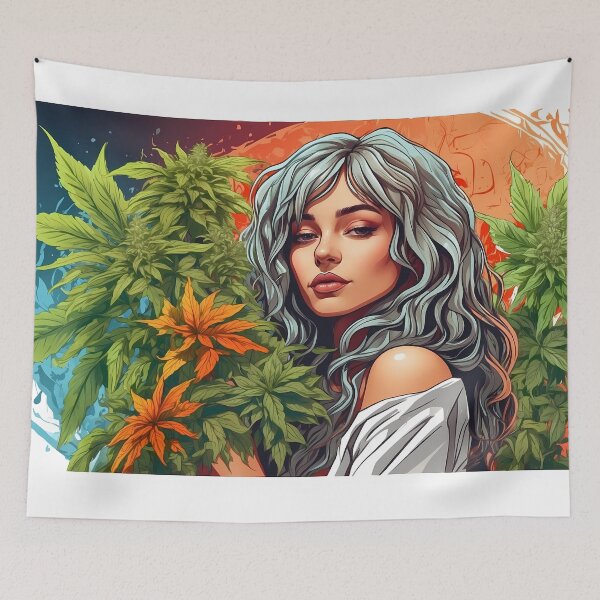 Item preview, 420 cannabis hippie woman designed and sold by wojysmokes.