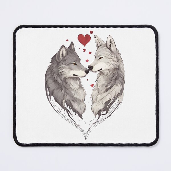 Item preview, Valentines wolfs, cute,kawaii, in love, great idea for gift designed and sold by AnettPr.