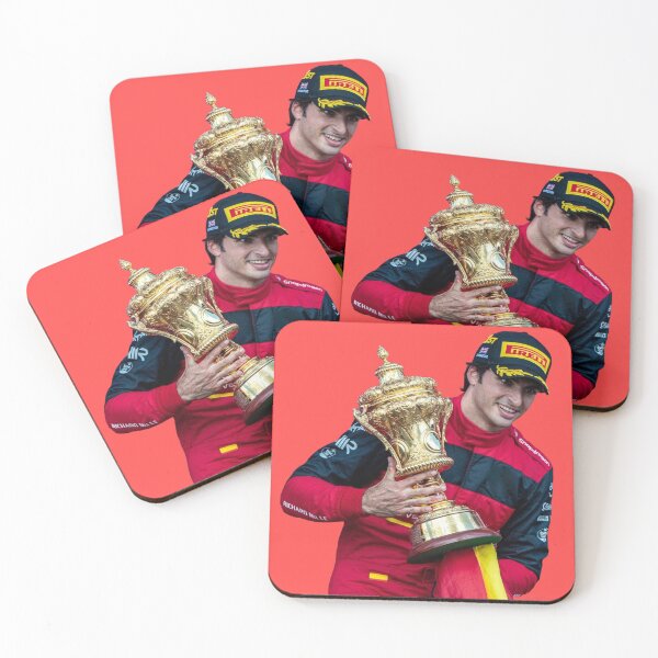 Item preview, Carlos Sainz with British GP Trophy Scuderia F1 Driver Charles Leclerc Teammate designed and sold by FormulaGTee1.