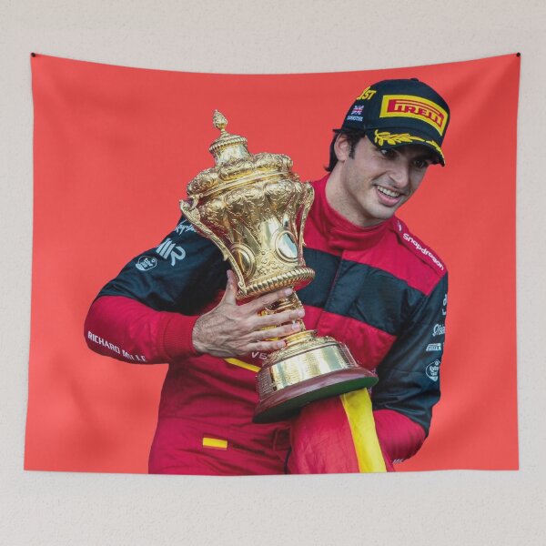Item preview, Carlos Sainz with British GP Trophy Scuderia F1 Driver Charles Leclerc Teammate designed and sold by FormulaGTee1.